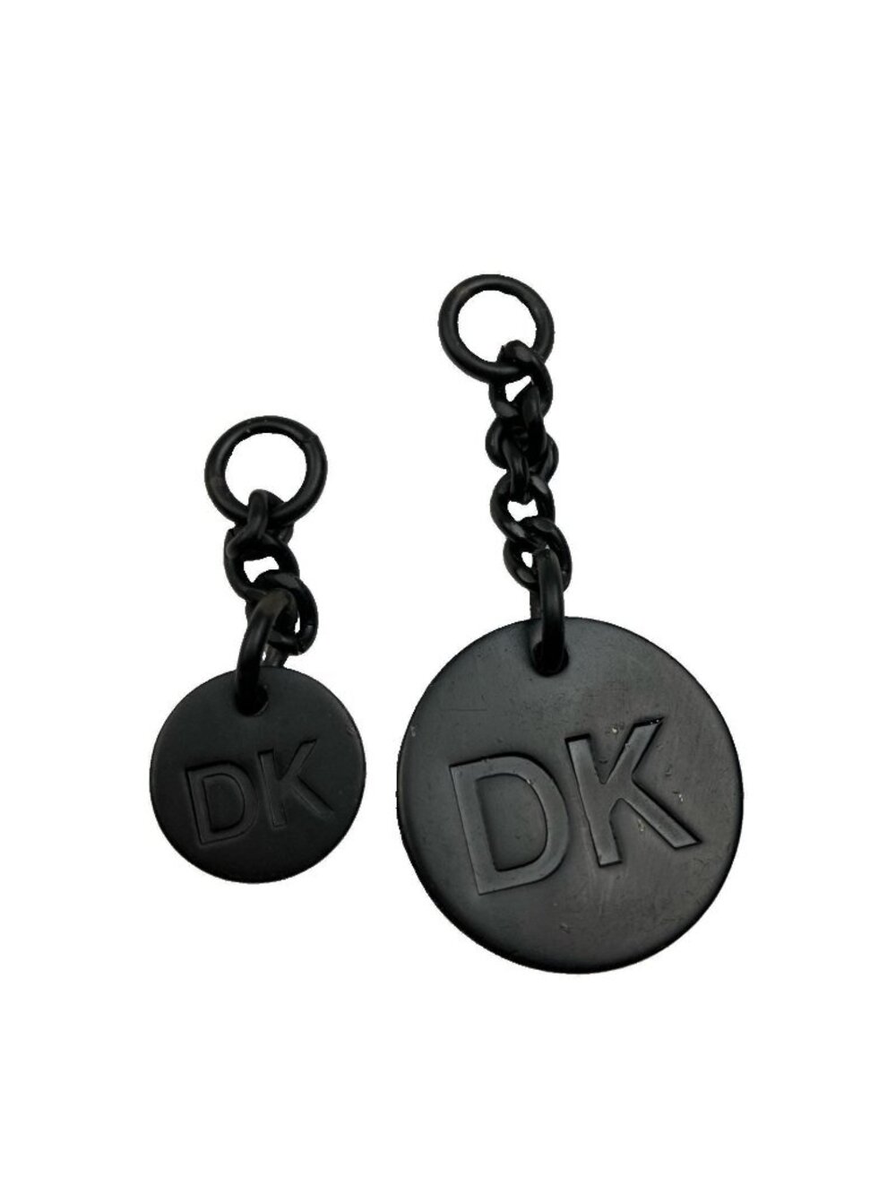 90s Vintage Donna Karan Handbag Zip Pull Replace Logo Hardware Charm Pendant Blk